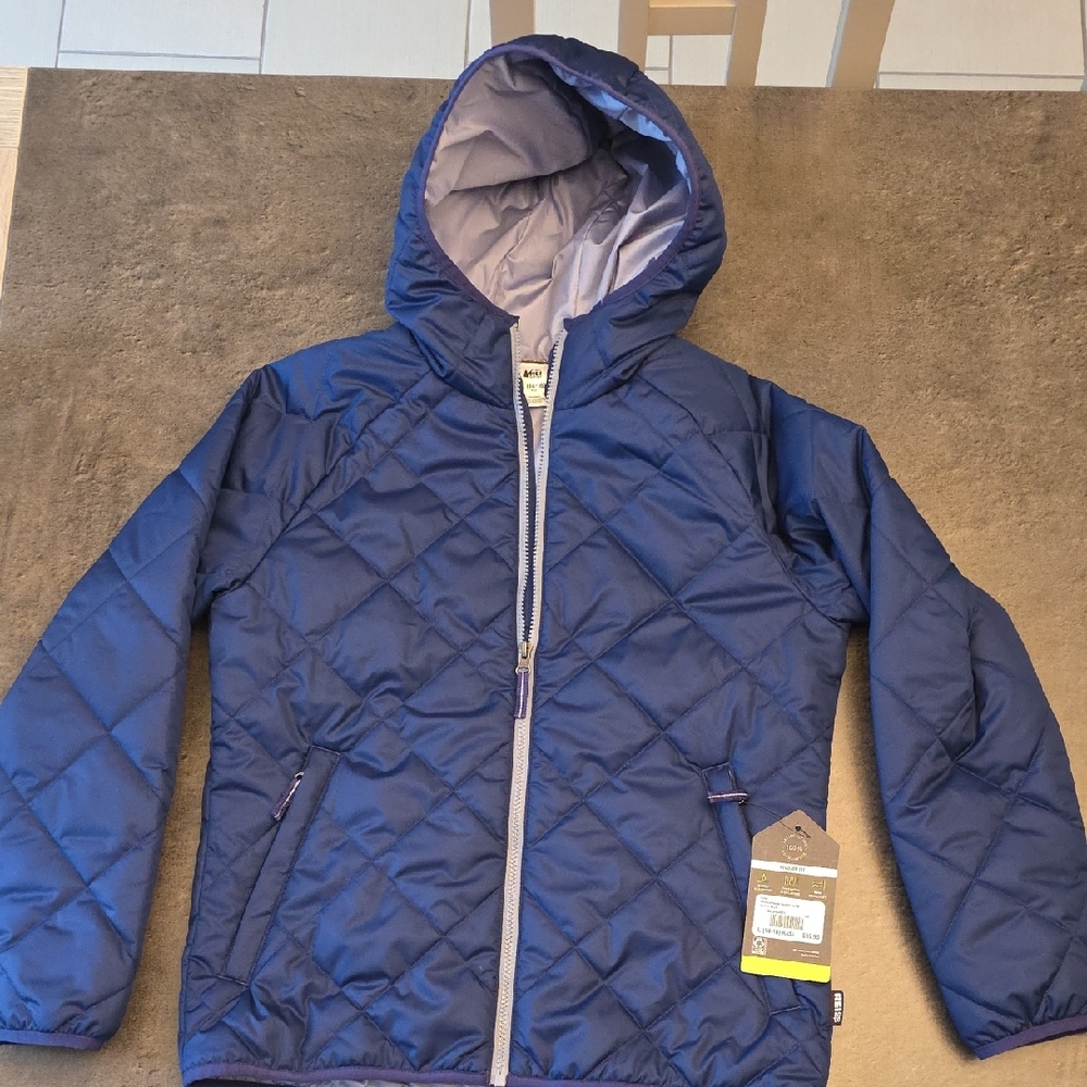 REI Kids' Blue Quilted Kids Jacket L 14-16